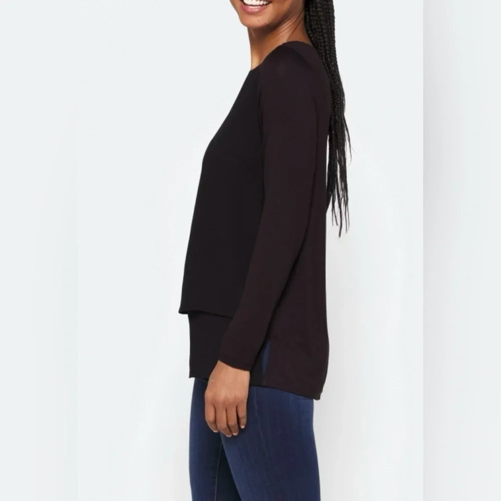 Michael Kors Black Fitted Long Sleeve Blouse